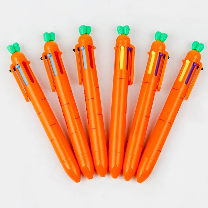 6 peças caneta cenoura 6 cores - Creative Brinquedos