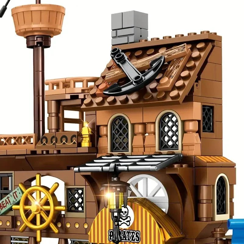 Pirate Builder Kids – Ilha e Navio de Montar - Creative Brinquedos