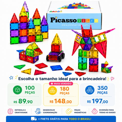 MagnaBuild – Blocos Magnéticos Educativos - Creative Brinquedos