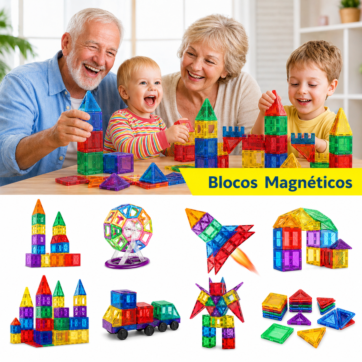 MagnaBuild – Blocos Magnéticos Educativos - Creative Brinquedos