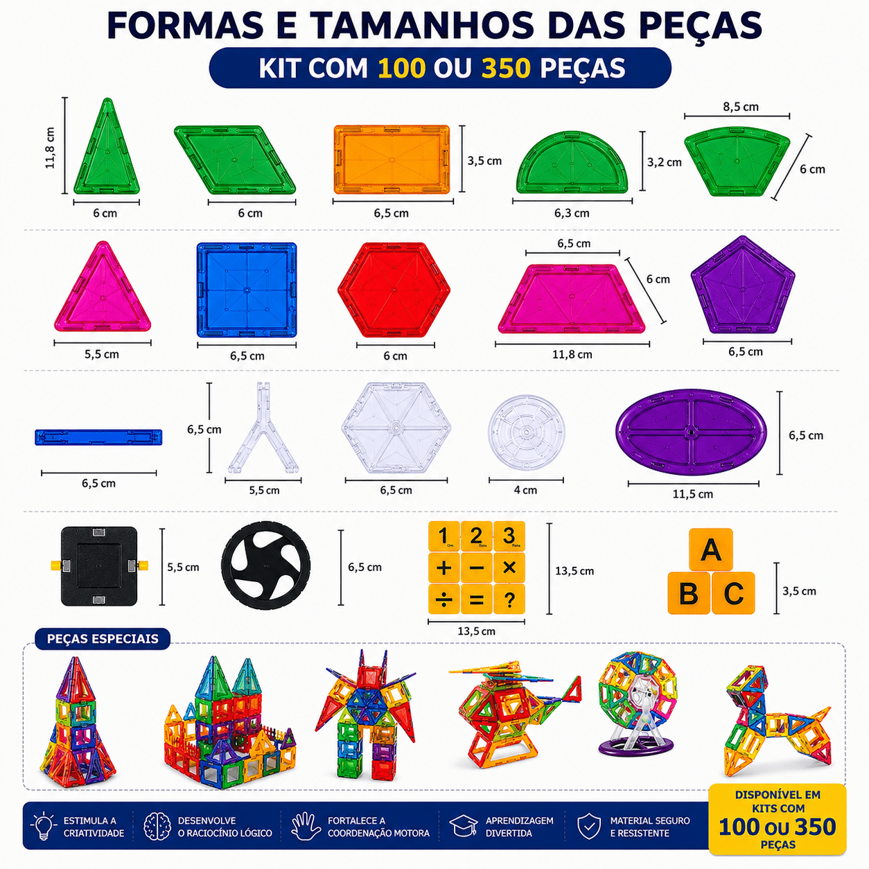 MagnaBuild – Blocos Magnéticos Educativos - Creative Brinquedos