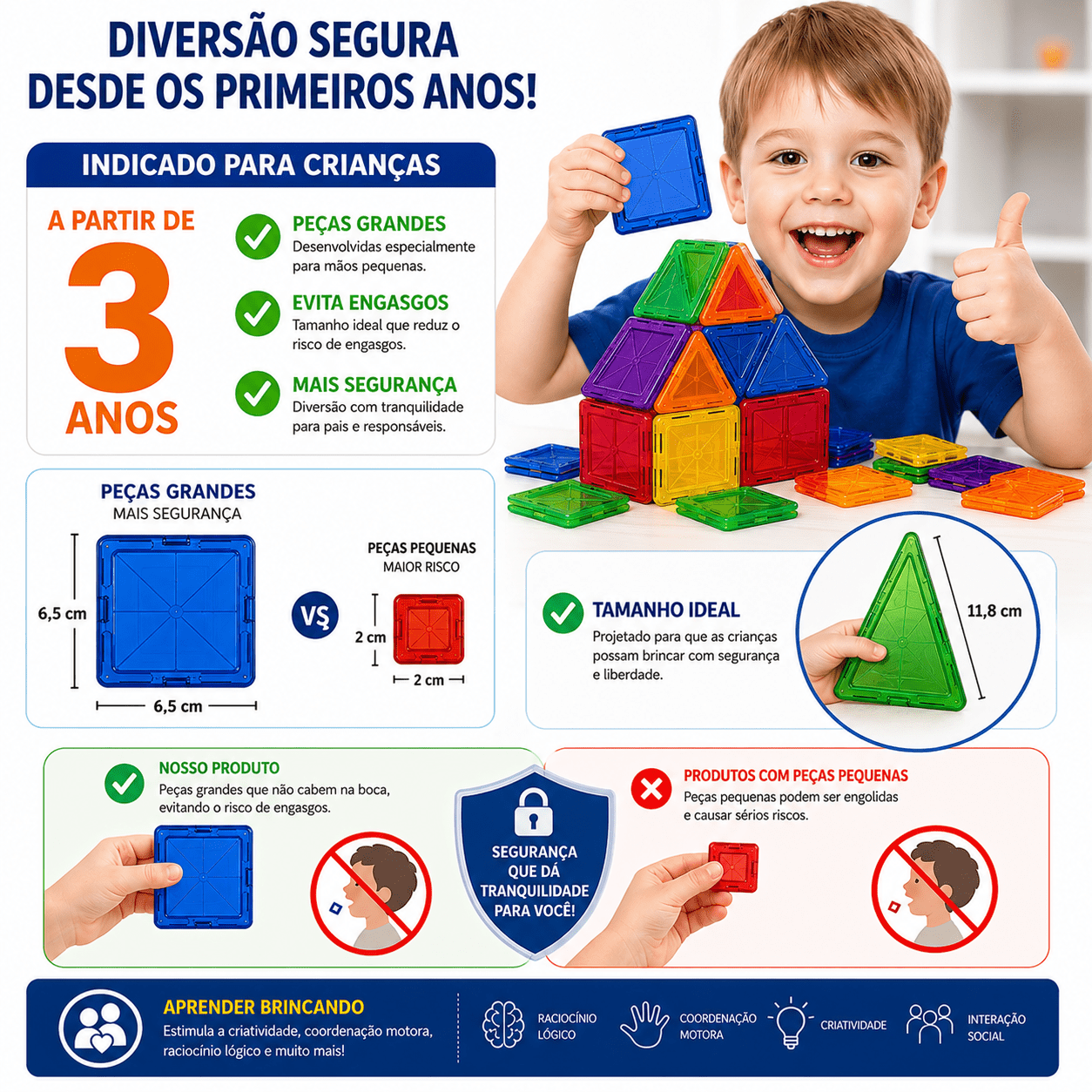 MagnaBuild – Blocos Magnéticos Educativos - Creative Brinquedos