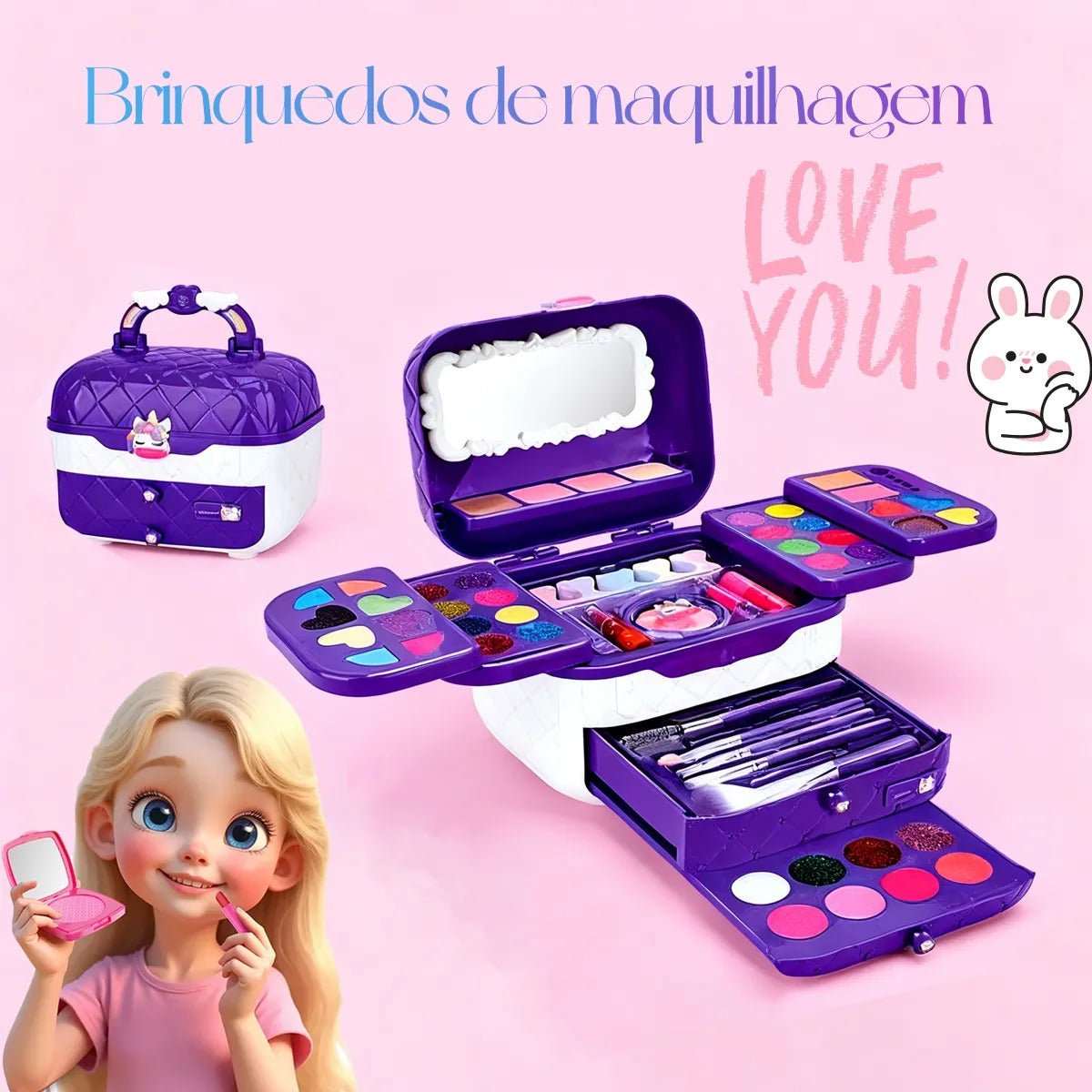 BEAUTY CASE KIDS – MALETA DE MAQUIAGEM LAVÁVEL - Creative Brinquedos
