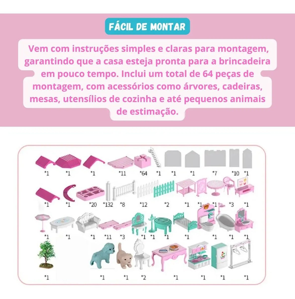 Dreamhouse Kids – Casa de Bonecas 4 Andares - Creative Brinquedos