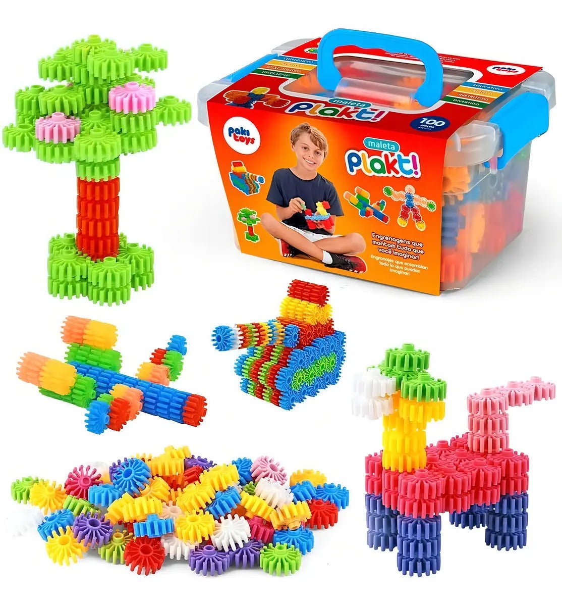 Maleta de Montar Criativa – 100 Peças para Construir e Imaginar - Creative Brinquedos