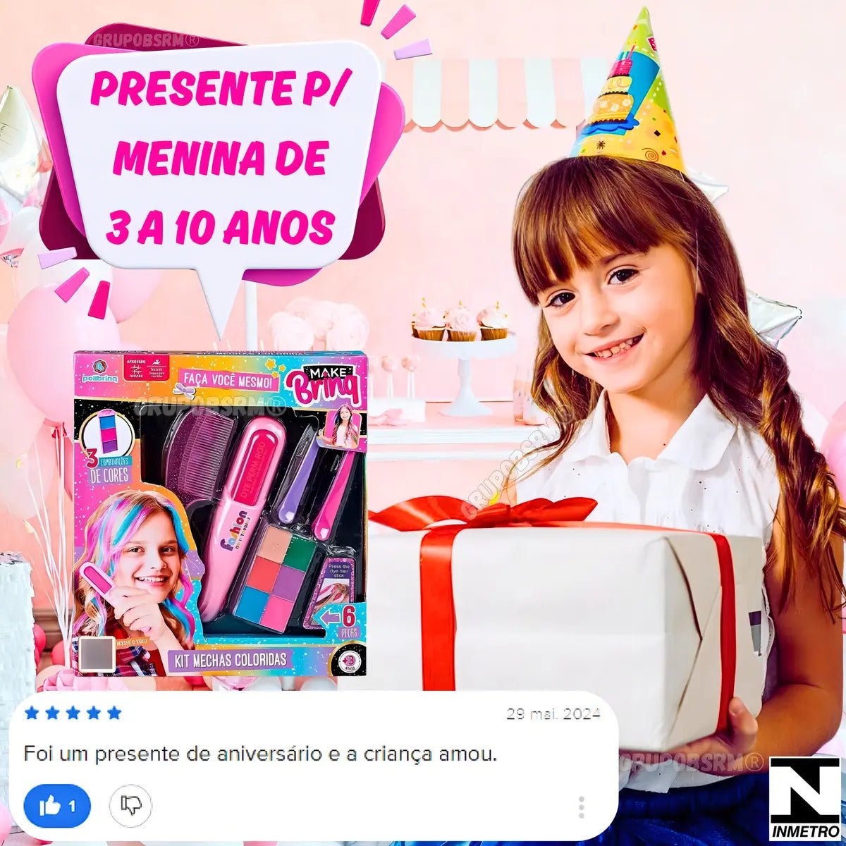 HAIR STYLE KIDS – KIT CABELO COLORIDO - Creative Brinquedos