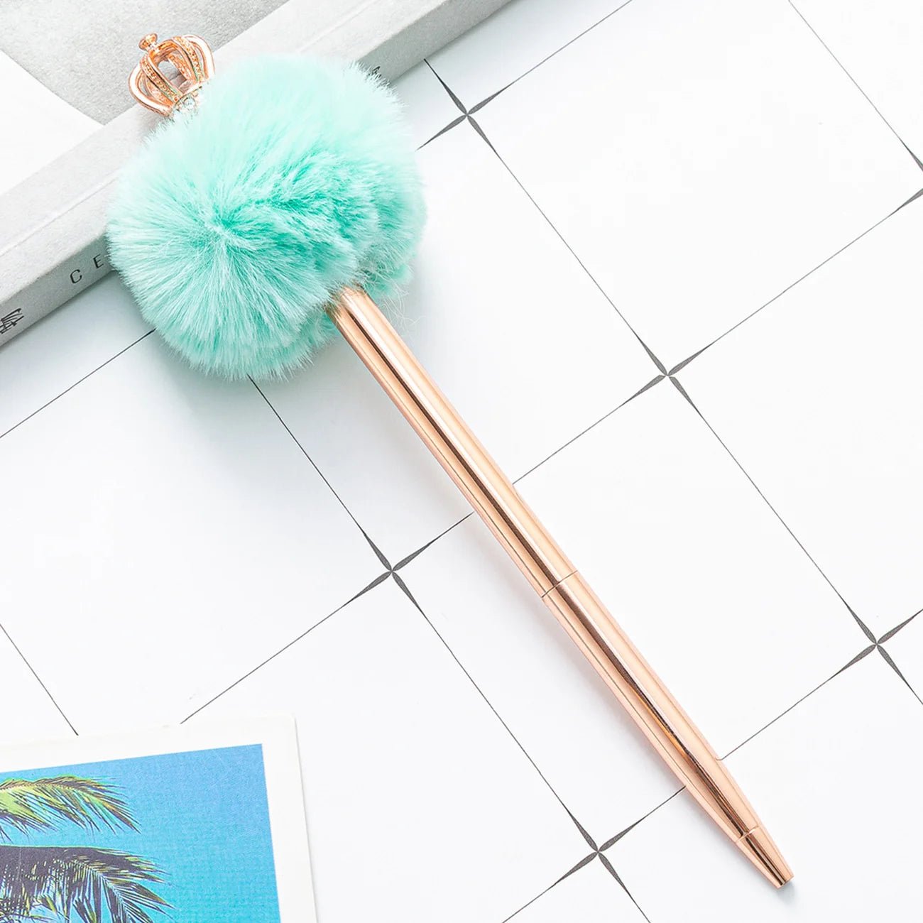 6 peças caneta luxo pompom - Creative Brinquedos
