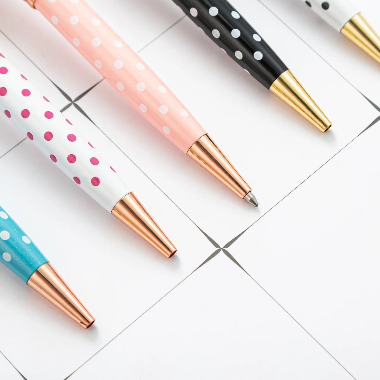 6 peças caneta luxo poá - Creative Brinquedos