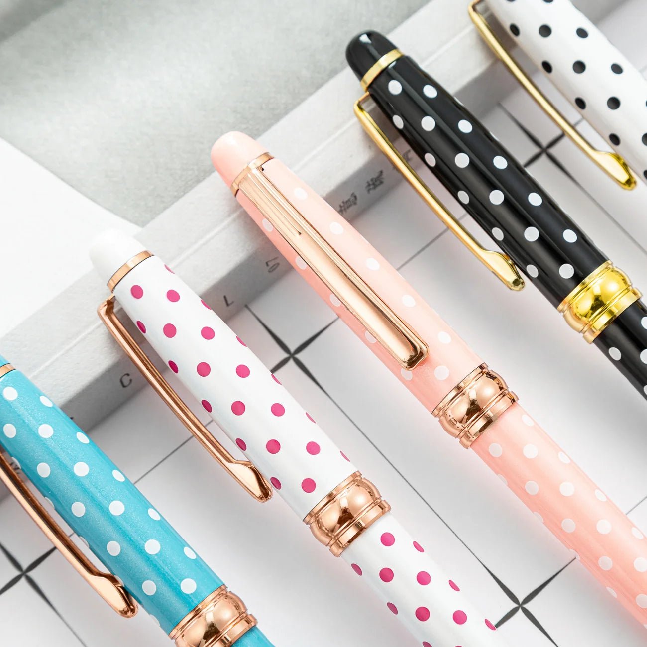 6 peças caneta luxo poá - Creative Brinquedos