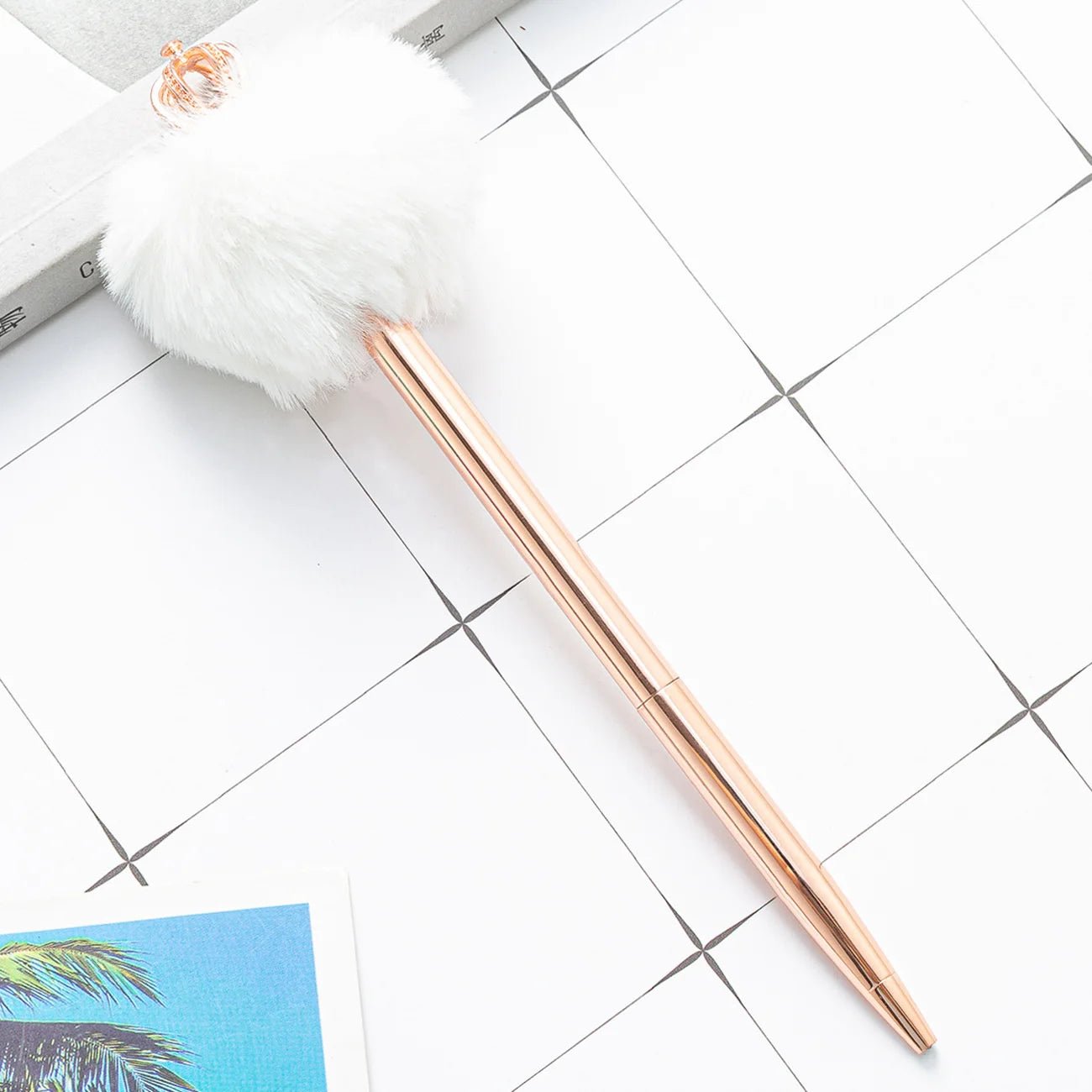 6 peças caneta luxo pompom - Creative Brinquedos