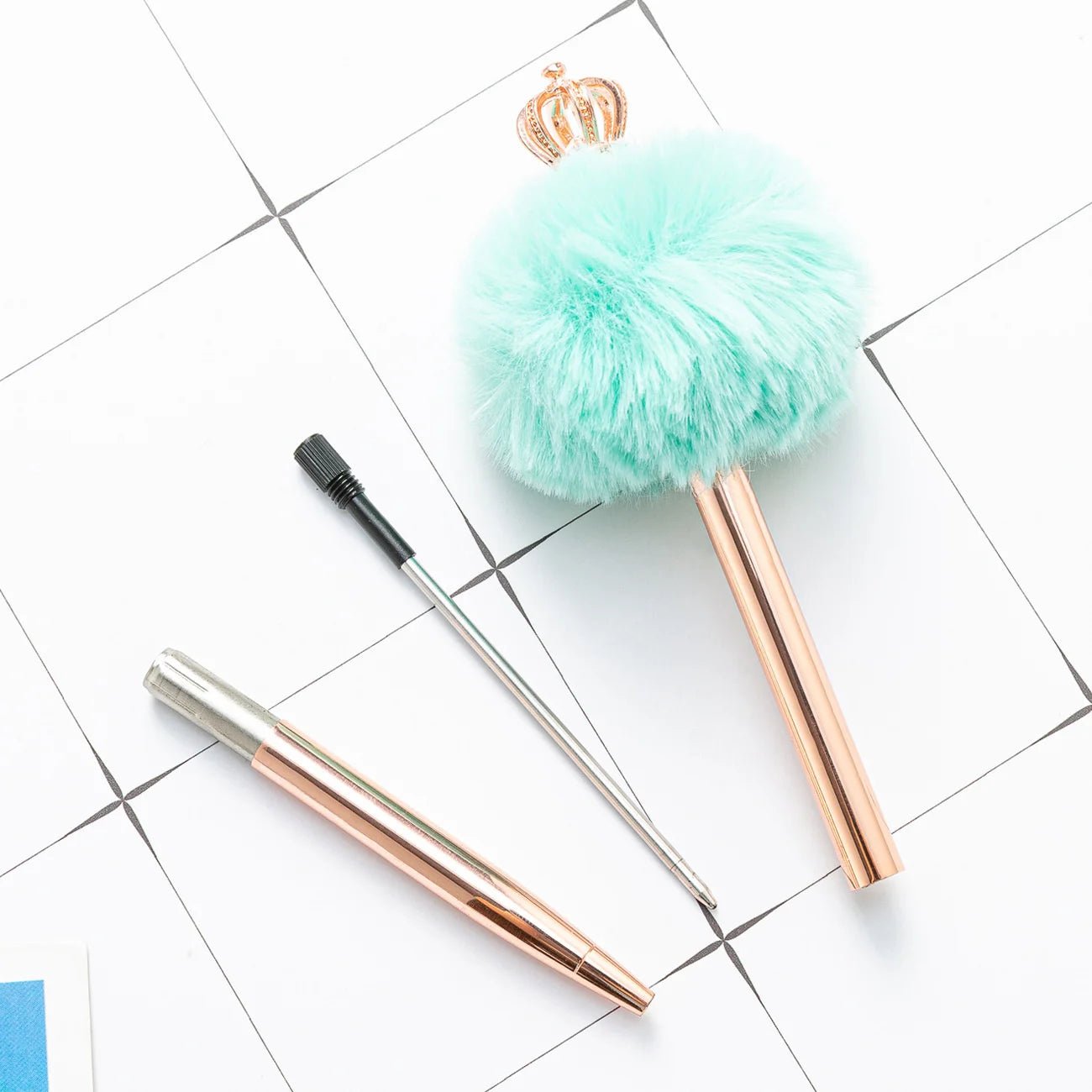 6 peças caneta luxo pompom - Creative Brinquedos