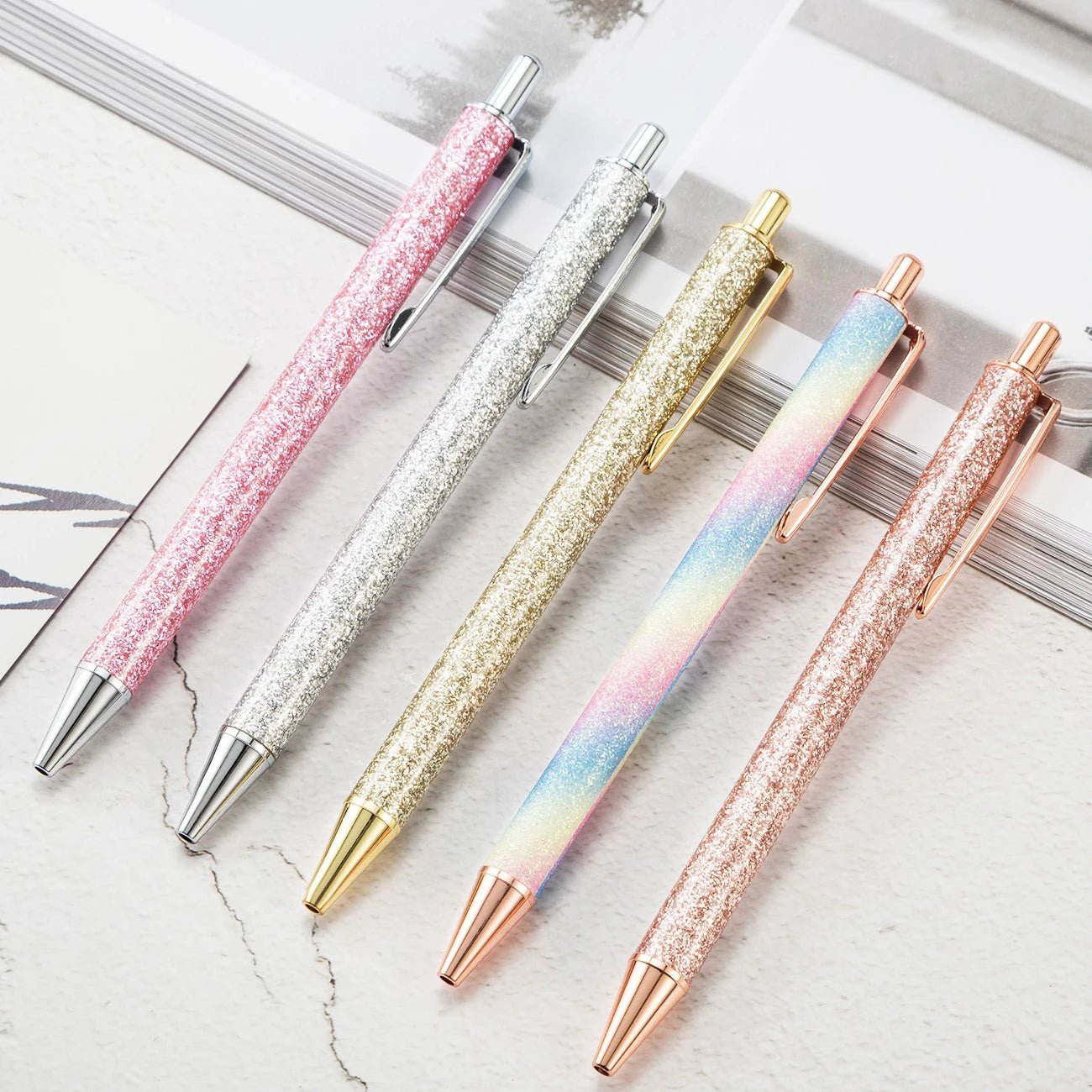 6 peças caneta luxo glitter - Creative Brinquedos
