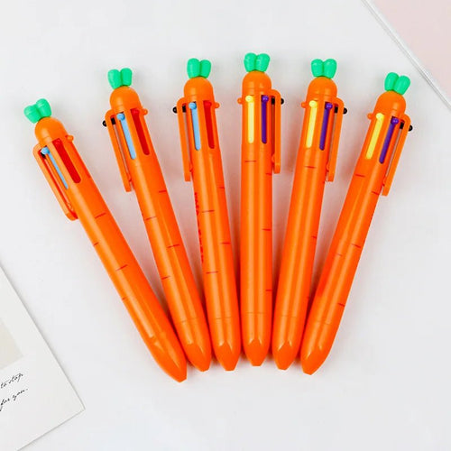 6 peças caneta cenoura 6 cores - Creative Brinquedos