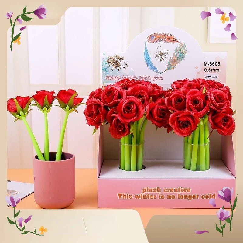 24 peças caneta flor - Creative Brinquedos