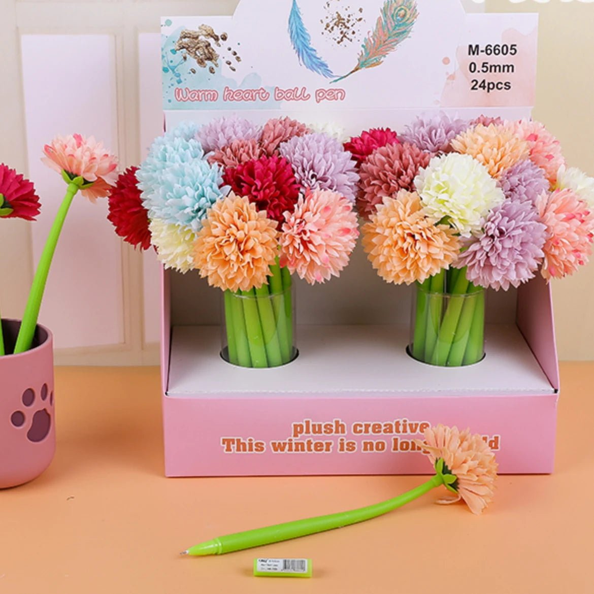 24 peças caneta flor - Creative Brinquedos