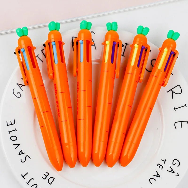 6 peças caneta cenoura 6 cores - Creative Brinquedos