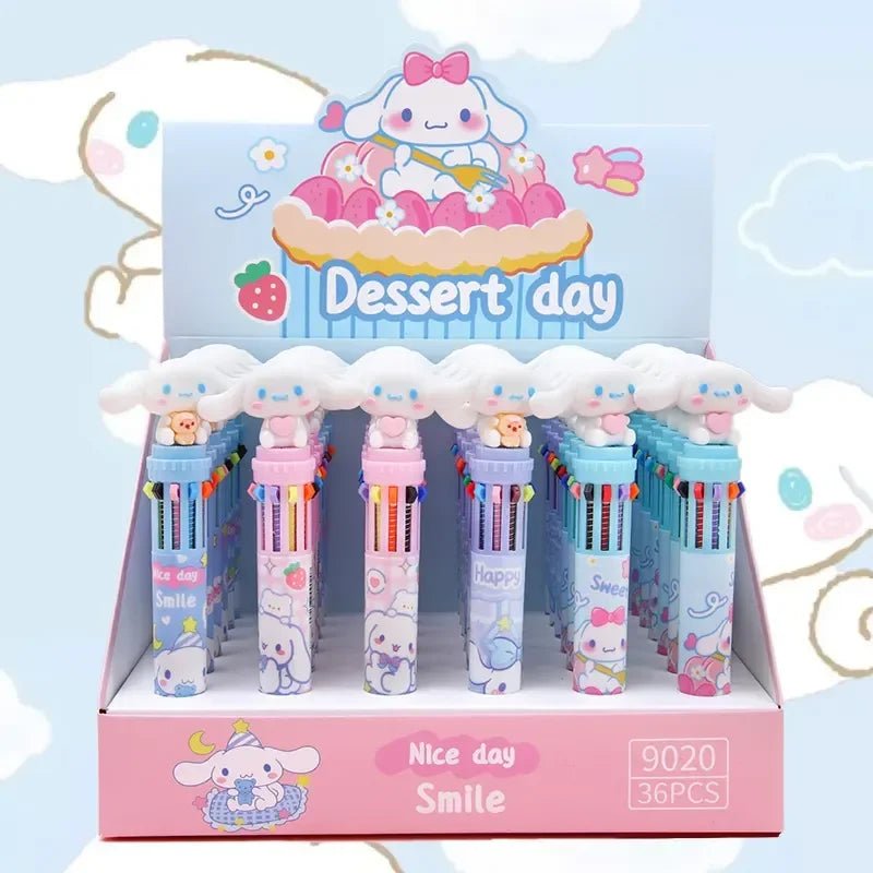 18/36 peças caneta 10 cores Cinnamoroll Sanrio - Creative Brinquedos
