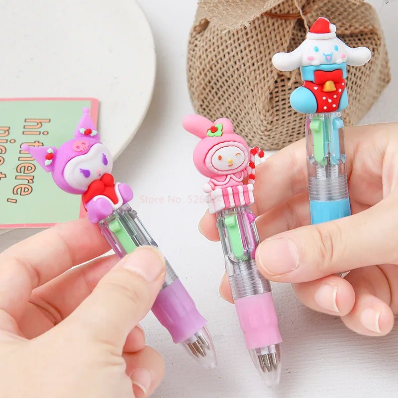 6 canetas mini 4 cores Sanrio - Creative Brinquedos