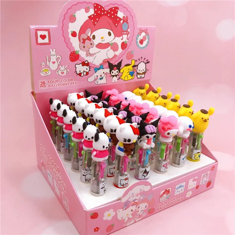36 peças caneta mini 4 cores Sanrio - Creative Brinquedos