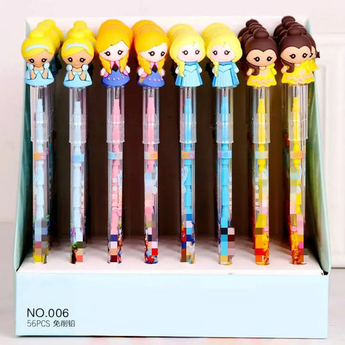 56 peças lapiseira troca ponta princesas - Creative Brinquedos
