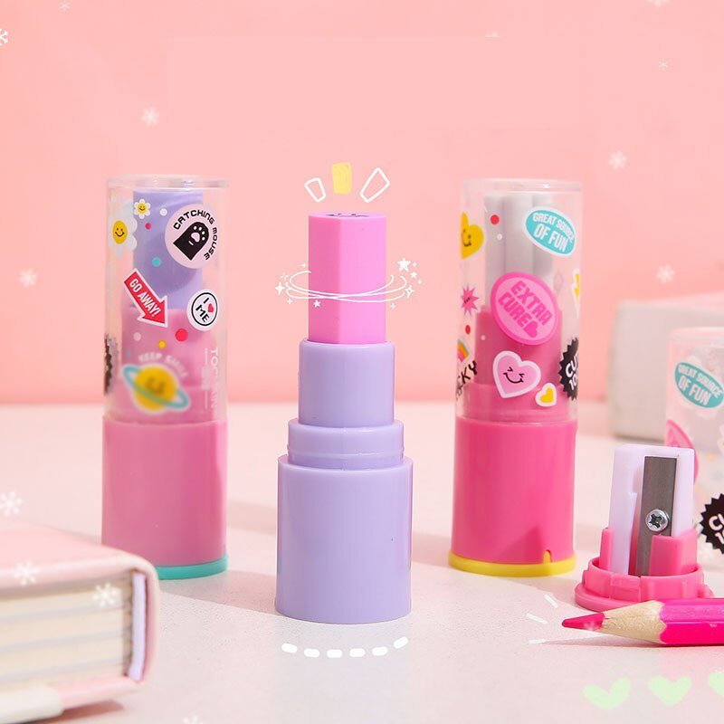 24 peças apontador e borracha - Creative Brinquedos
