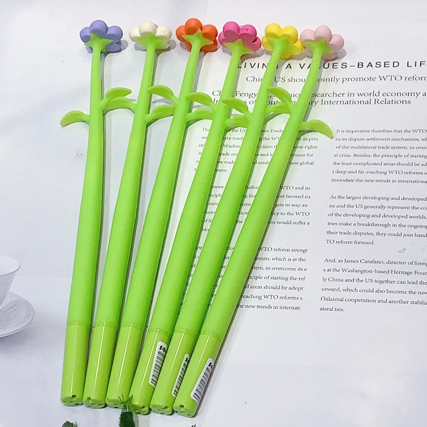 48 peças caneta flor variadas - Creative Brinquedos