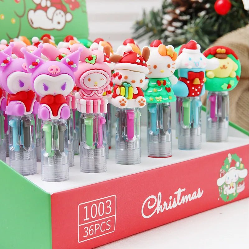 6 canetas mini 4 cores Sanrio - Creative Brinquedos