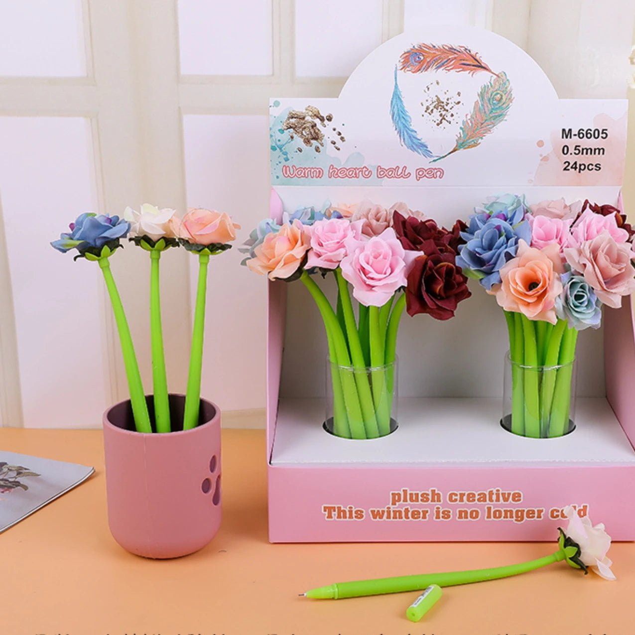 24 peças caneta flor - Creative Brinquedos