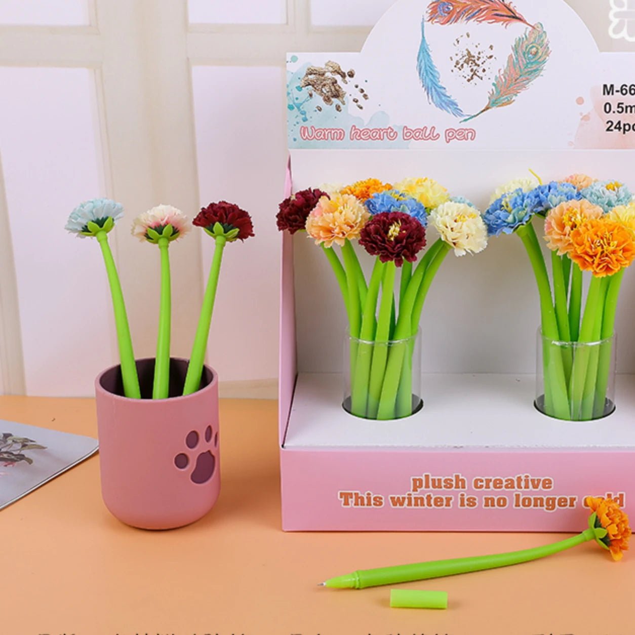 24 peças caneta flor - Creative Brinquedos